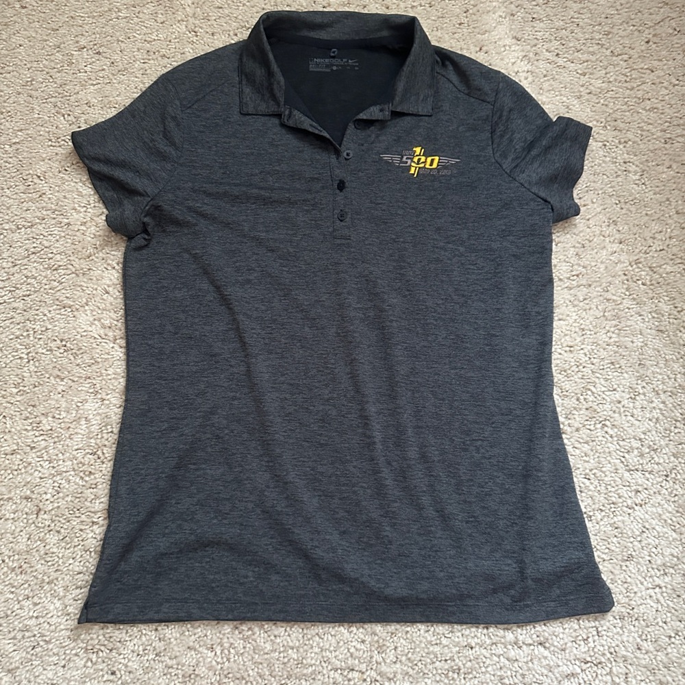 Womens Nike Dri Fit Golf Polo Indianapolis 500 "100th" Sz Large Charcoal (389)